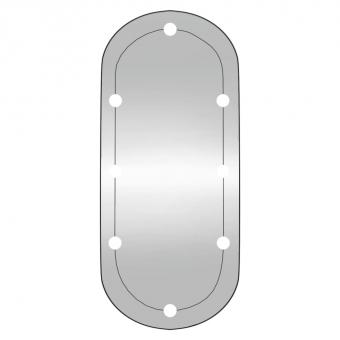 Wandspiegel mit LED-Leuchten 45x100 cm Glas Oval