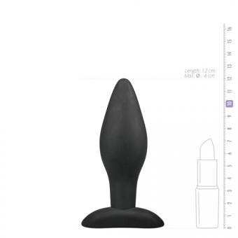 Black silicone anal plug, medium size