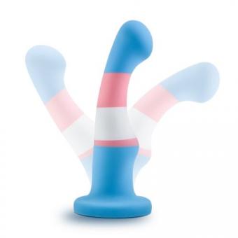 Avant - Pride Silicone Dildo with Suction Cup - Blue