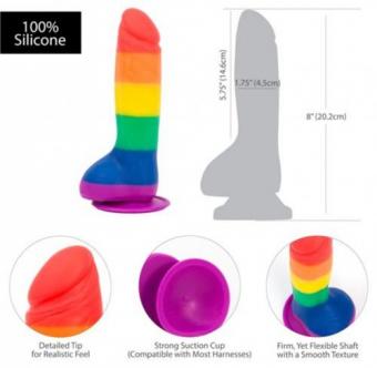 Addiction - Justin Rainbow Silicone Dildo - 19 cm