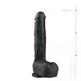 Realistic black dildo - 29.5 cm