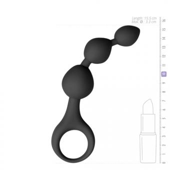 Schwarzer Analdildo in Kugelform aus Silikon