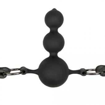 Ball gag with silicone balls