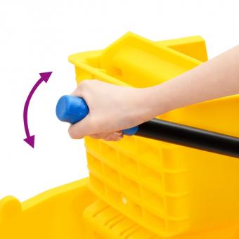 Mop bucket with press and castors Yellow 36 L polypropylene