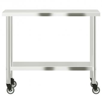 Küchen-Arbeitstisch mit Rollen 110x55x85 cm Edelstahl