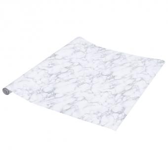 Möbelfolien Selbstklebend Marmor-Optik Weiß 90x500 cm PVC