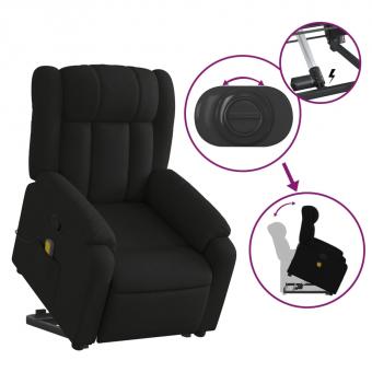 Massage chair with stand-up aid black fabric