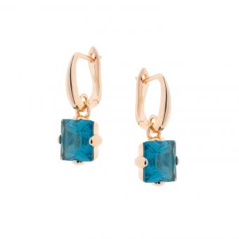 Earrings in gold-plated 925 silver with glass crystals in various colors