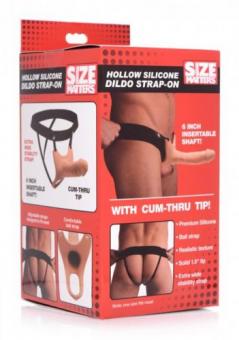 Hollow strap on silicone dildo with harness