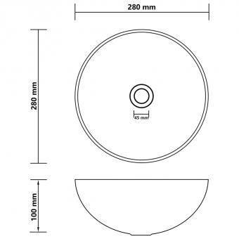 Washbasin ceramic matt black round