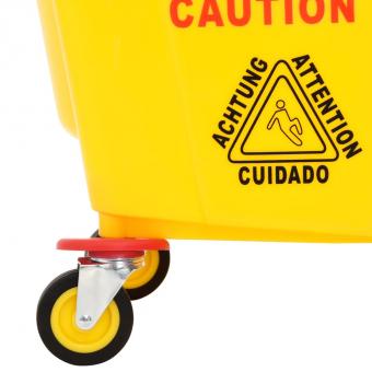 Mop bucket with press and castors Yellow 36 L polypropylene