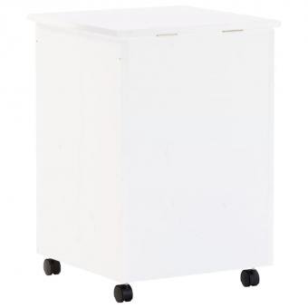 Laundry basket with castors RANA White 45x45x64 cm solid pine wood