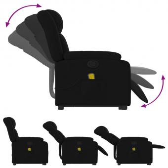 Massage chair with stand-up aid black fabric