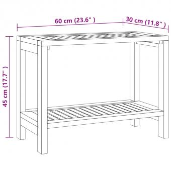 Badezimmer-Beistelltisch 60x30x45 cm Massivholz Teak