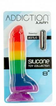 Addiction - Justin Rainbow Silicone Dildo - 19 cm