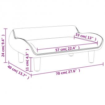 Kindersofa Hellgrau 70x40x24 cm Stoff