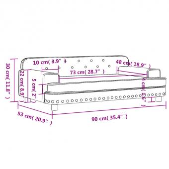 Kindersofa Braun 90x53x30 cm Samt