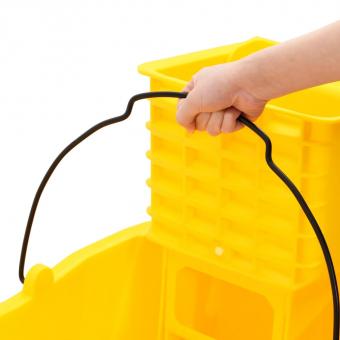 Mop bucket with press and castors Yellow 36 L polypropylene