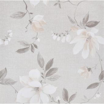 Vliestapete 3D Blumenmuster Grau 10x0,53 m