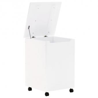 Laundry basket with castors RANA White 45x45x64 cm solid pine wood