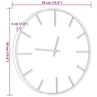 Wanduhr Braun Ø39 cm Eisen und Holzwerkstoff