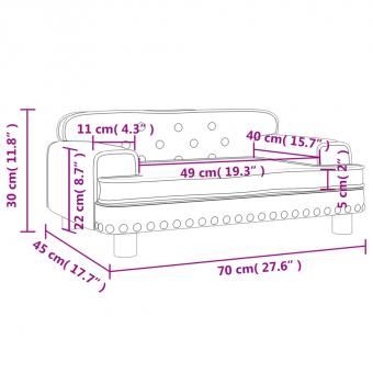 Kindersofa Creme 70x45x30 cm Kunstleder