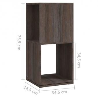 Hinged shelf Grey and Sonoma oak 34.5x34.5x75.5 cm Wood-based material