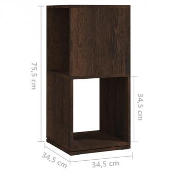 Smoked oak hinged shelf 34.5x34.5x75.5 cm Wood-based material