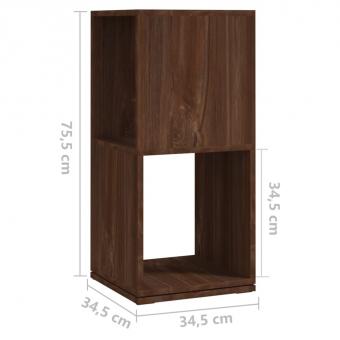 Swivel shelf Brown oak look 34.5x34.5x75.5 cm Wood-based material