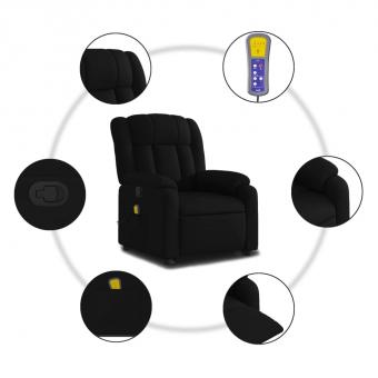 Massage chair with stand-up aid black fabric