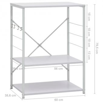 Küchenregal 60×39,6×79,5cm Holzwerkstoff Haushaltsregal