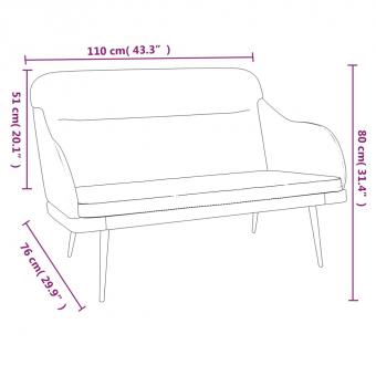 Sitzbank 110x76x80cm Samt Polsterbank Sofa Wohnzimmer