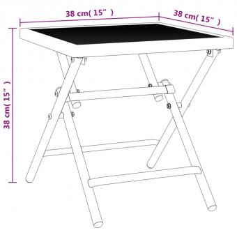 Gartentisch Klappbar Anthrazit 38x38x38 cm Stahlgitter