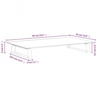 Monitorständer Schwarz 60x35x8 cm Hartglas und Metall