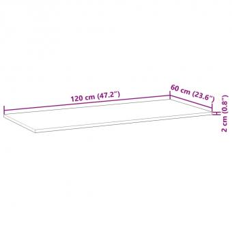 Waschtischplatte Unbehandelt 120x60x2 cm Massivholz Akazie