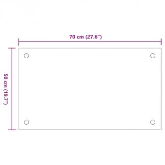 Кухонные заставки 2 шт. Прозрачное закаленное стекло 70x50 см