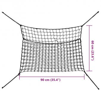 Heunetze 2 Stk. Rechteckig Schwarz 90x60 cm PP