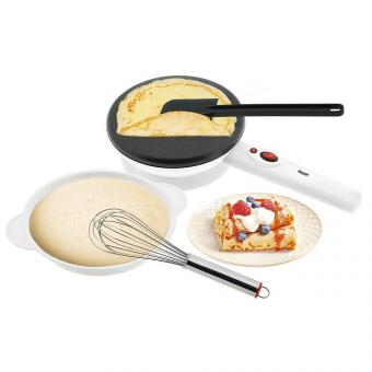 SET 2x BEM Kabelloser Pfannkuchen Maker, perfekte Crepes in nur ca. 30 Sekunden