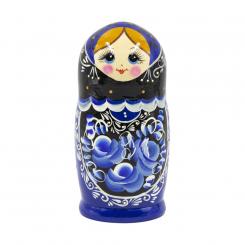 Matryoshka Gzhel Black M5, 16 cm