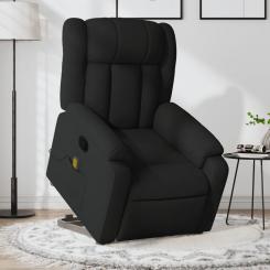 Massage chair with stand-up aid black fabric