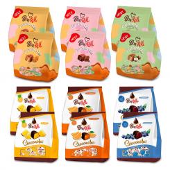 BonRoll set of 12: fruit jelly & caramel toffees each in 6 flavors (1.2kg)