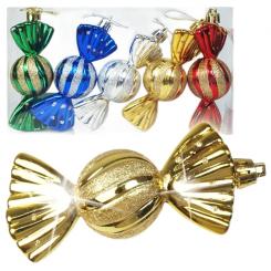 Christmas tree decoration set of 5 colorful candies, 11 cm