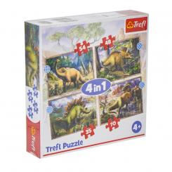 Puzzle dinosaurs 4 in 1, 35, 48, 54, 70 pieces