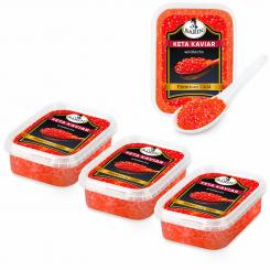 BARIN caviar set 3+1: 3x Keta salmon caviar, 250g + 1x Keta salmon caviar, 250g FREE OF CHARGE