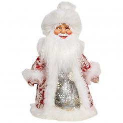 Santa Claus decorative figure with candy container in gold-white-red, 35 cm