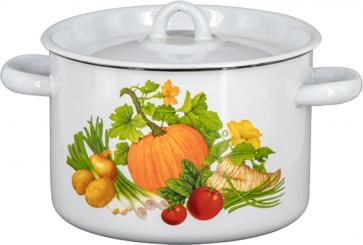 Lysvenskiye Emaillen enameled cooking pot with lid pumpkin, 3 L