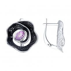 Sokolov earrings 925 silver with amethyst