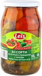 Ассорти маринованных огурцов и помидоров Leis, с укропом, 900 г.