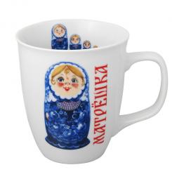 Cups "Matryoshka" in blue 4 - pieces, each 400 ml