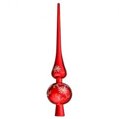 Weihnachtsbaumspitze "Schneeflocke" rot, 28 cm